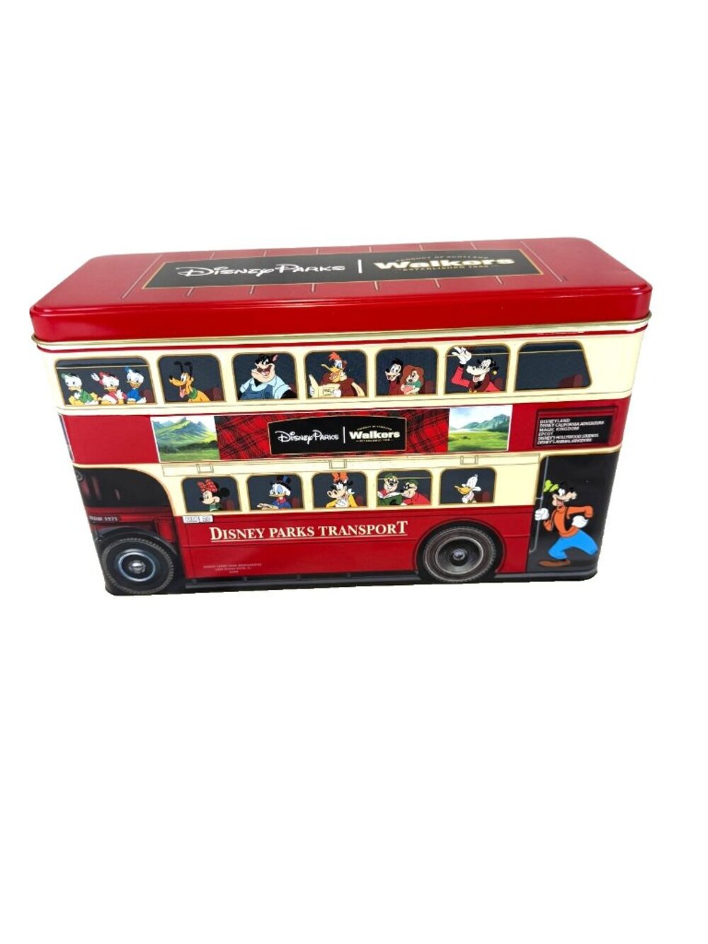 Disney Parks Transport Walkers Shortbread Tin Empty Collectible 10"L x 4"W x 6"H